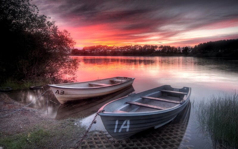 Two Boats at Sunset