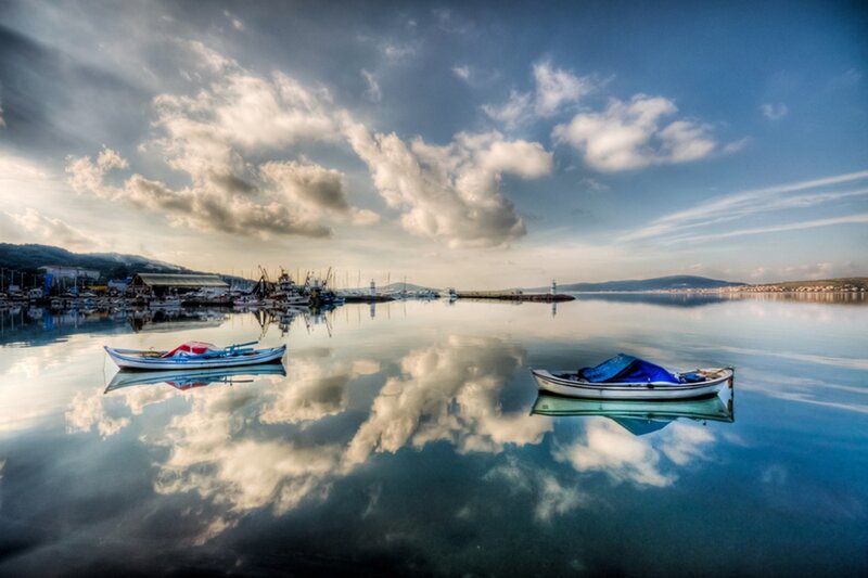 Two Boats in Harbor