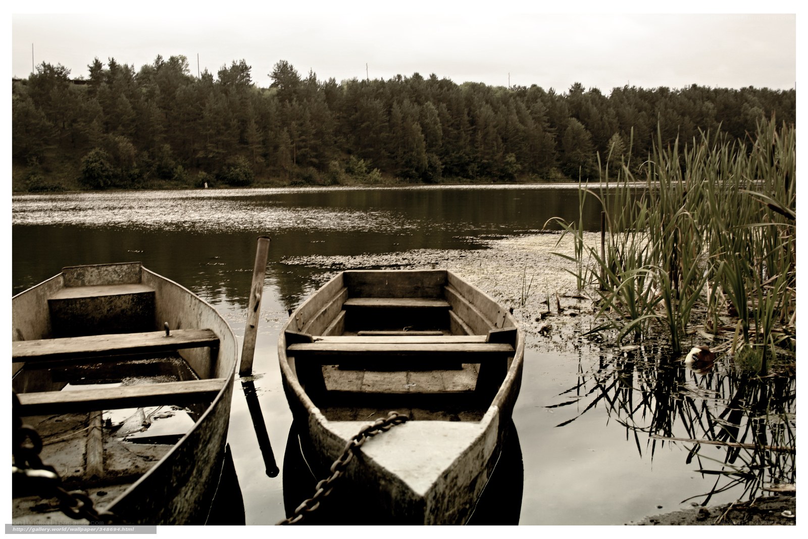 Two boats on a calm lake