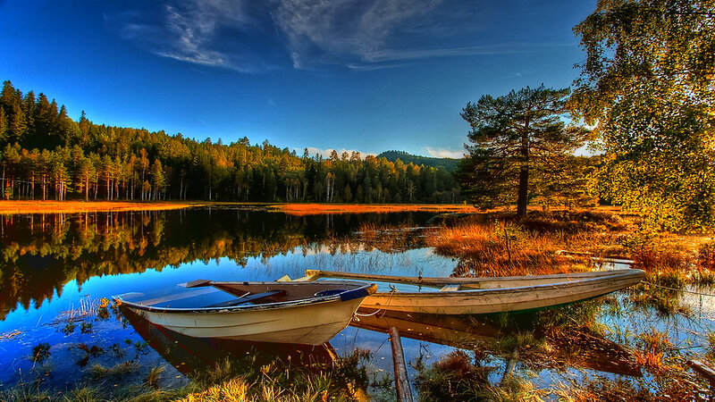 Two Boats on Lake Shore