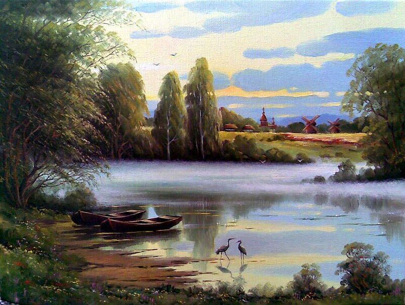 Two Boats on River
