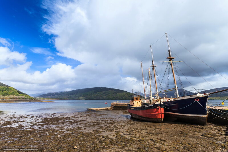 Two Boats on Shore — Blue, Serene