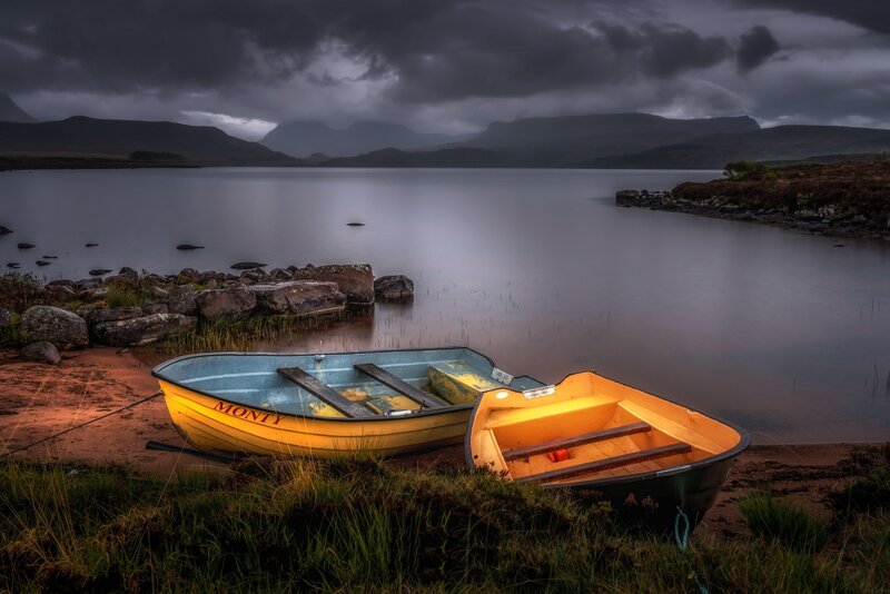 Two Boats on Shore — Yellow