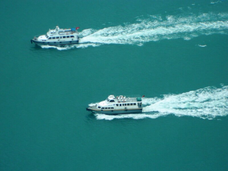Two Boats on Water — Teal