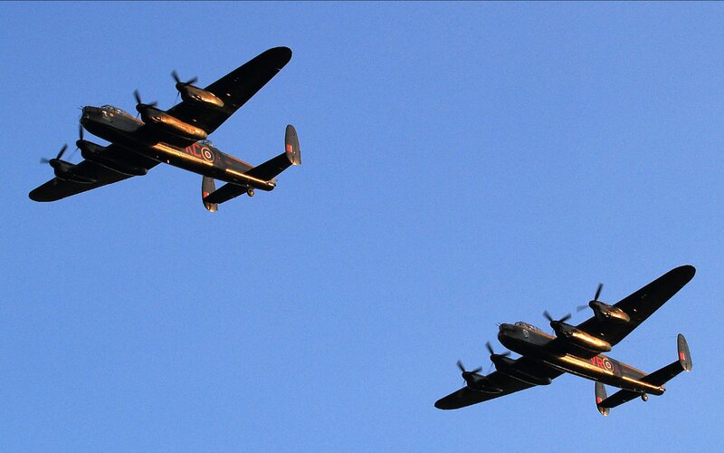 Two Bomber Planes — Blue