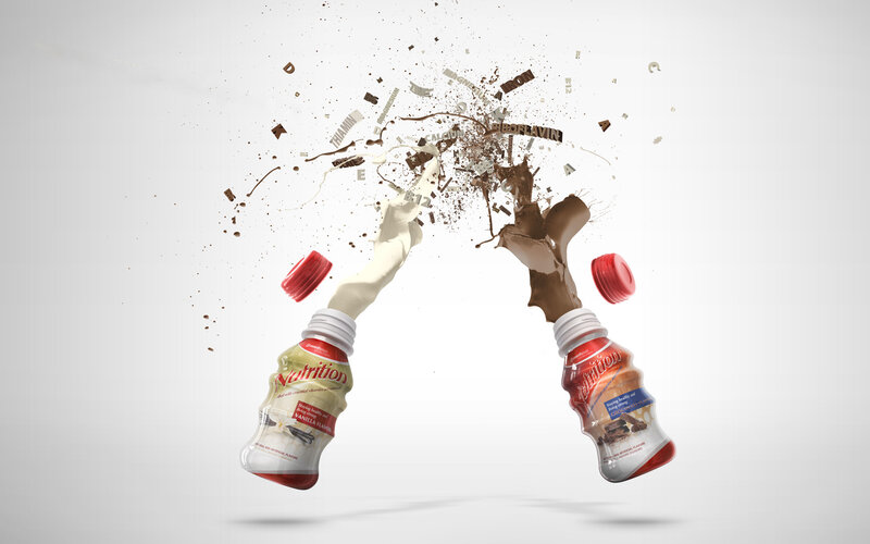 Two Bottles Colliding