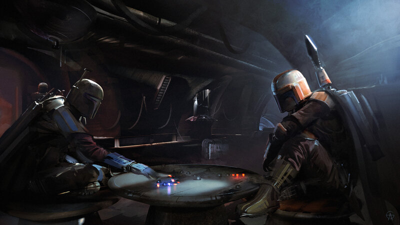 Two Bounty Hunters Playing Game