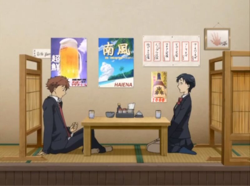 Two Boys at a Table — Beige