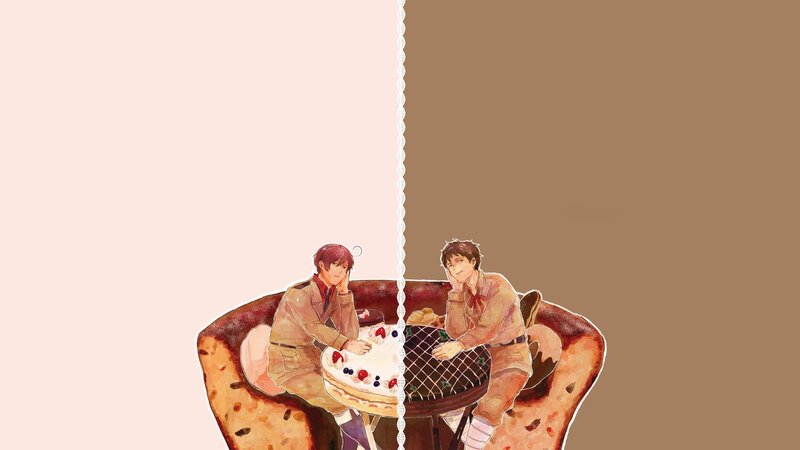 Two Boys at a Table — Brown