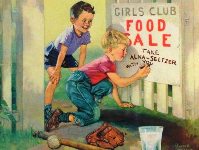 Two Boys at Food Sale