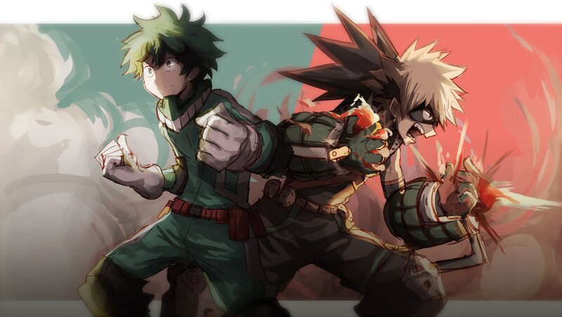 Two Boys Fighting — Green, Dramatic, Digital Art