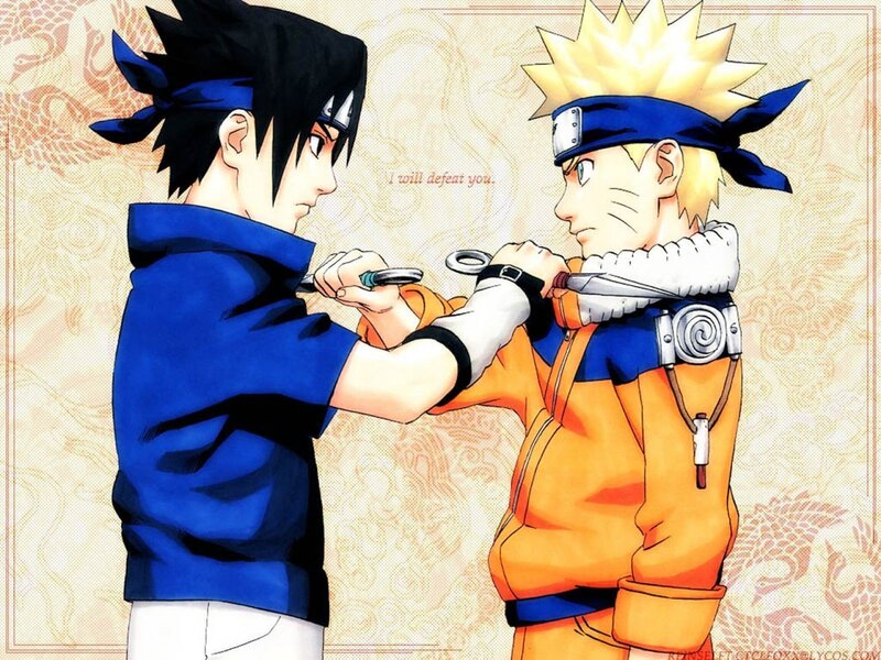 Two Boys Fighting — Orange, Dramatic, Anime