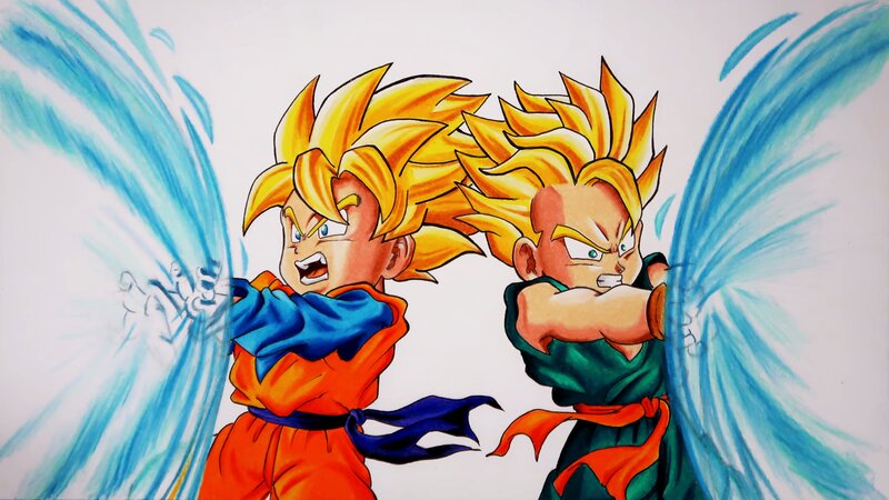 Two Boys Fighting — Yellow, Intense