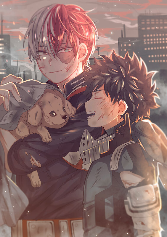 Two Boys Holding a Puppy