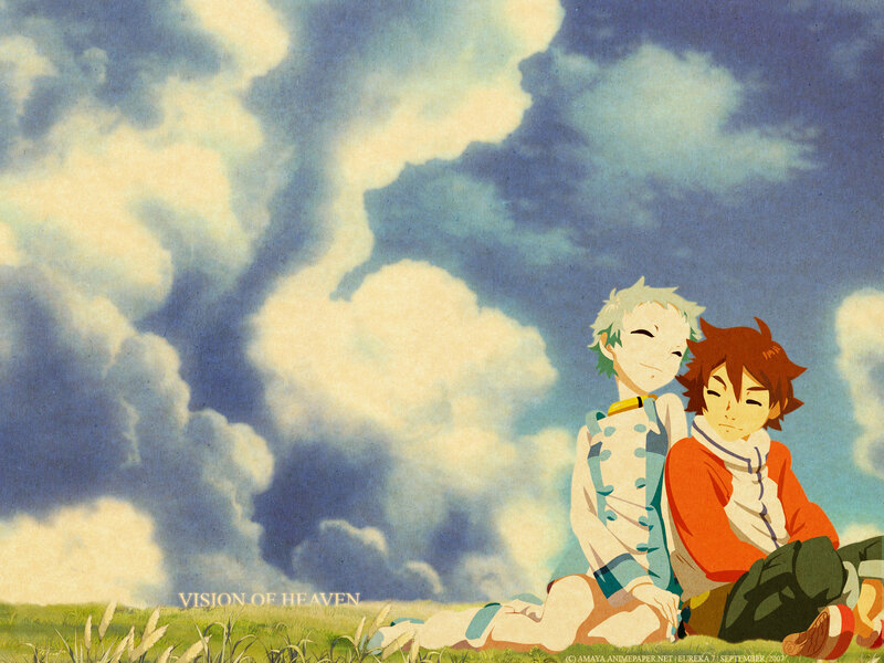 Two boys in a field