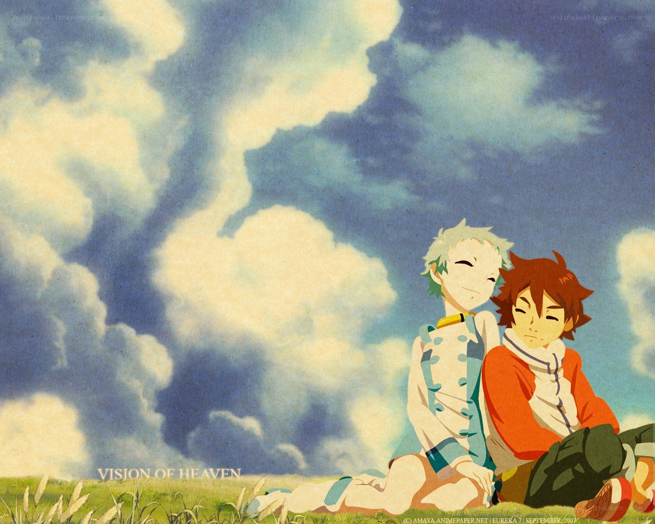 Two boys in a field
