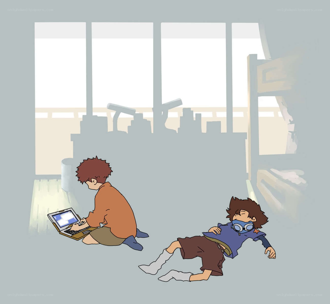 Two boys in a room