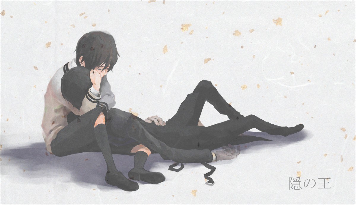 Two boys in a somber scene