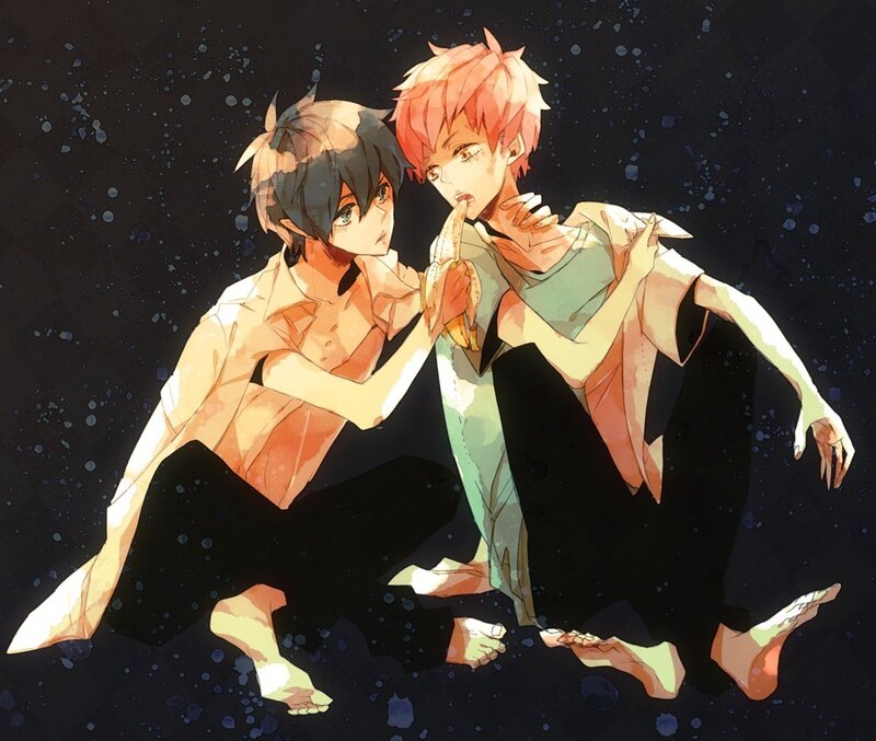 two boys in a starry night