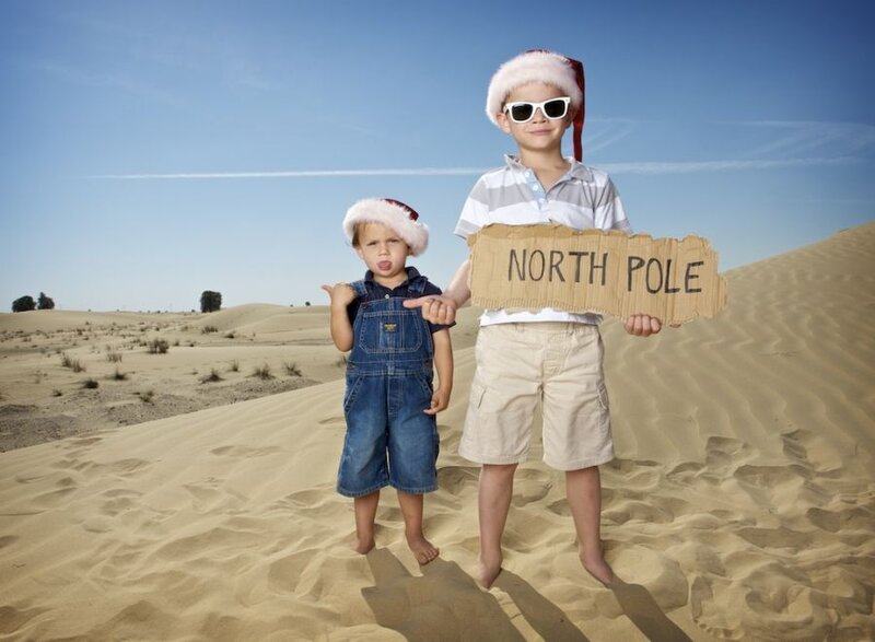 Two Boys in Desert — Sand