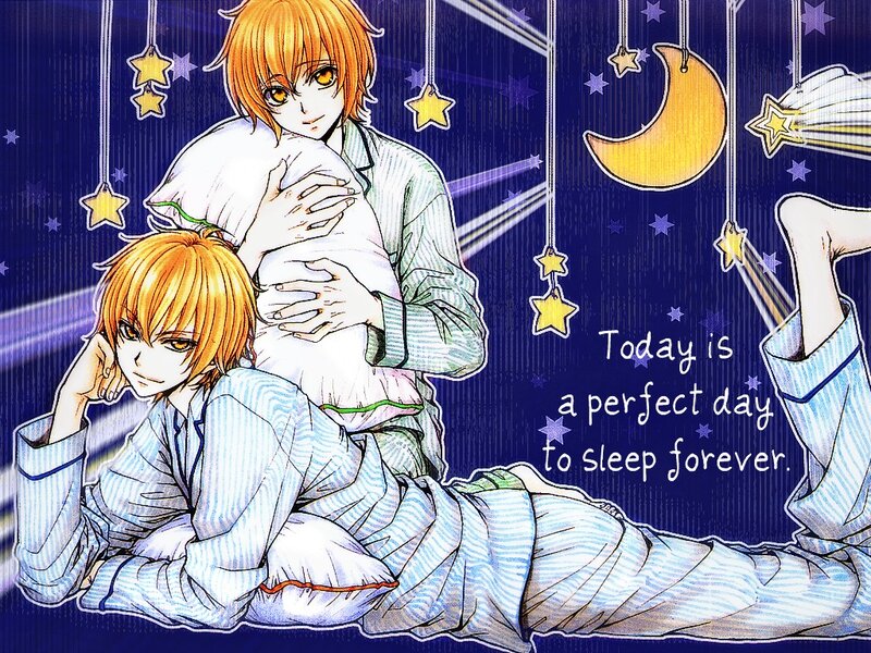 Two Boys in Pajamas — Blue