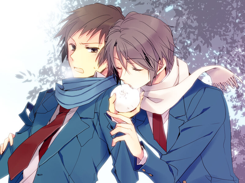 Two Boys in School Uniforms — Blue