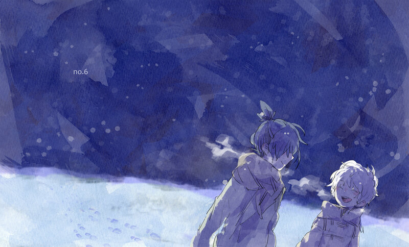 Two Boys in Snow — Blue