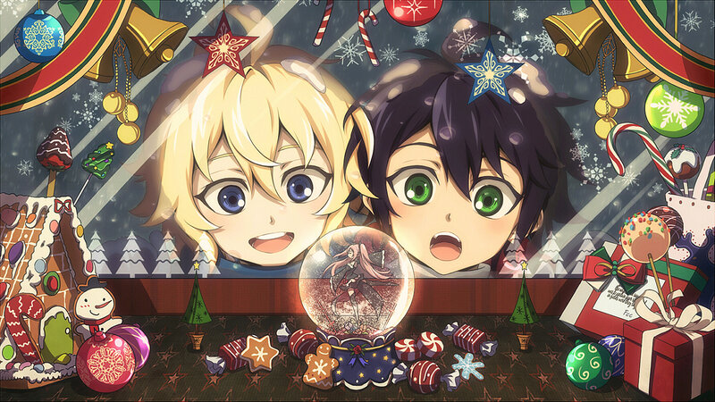 Two Boys in Snow Globe