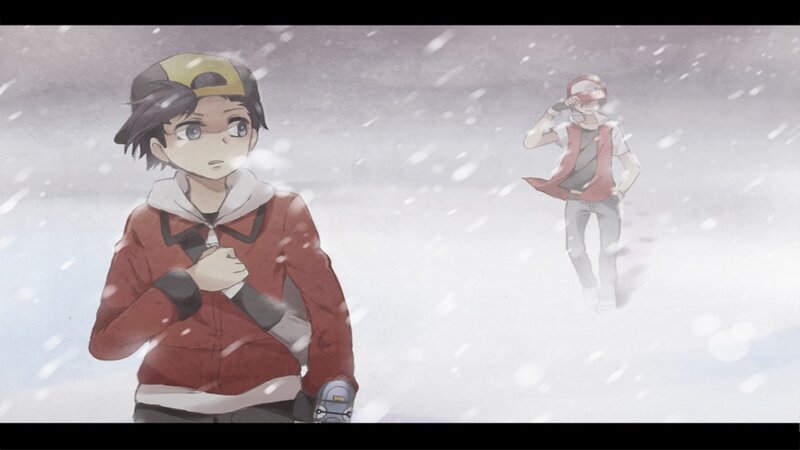 Two Boys in Snow — Red