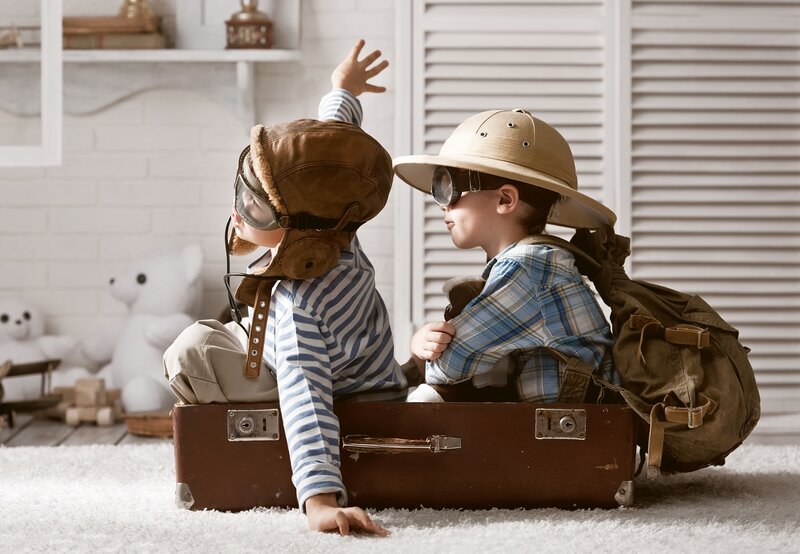 Two Boys in Suitcase