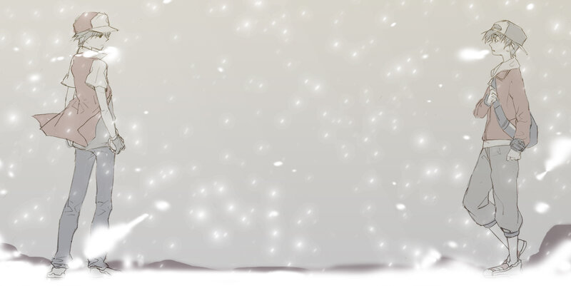 Two boys in the snow
