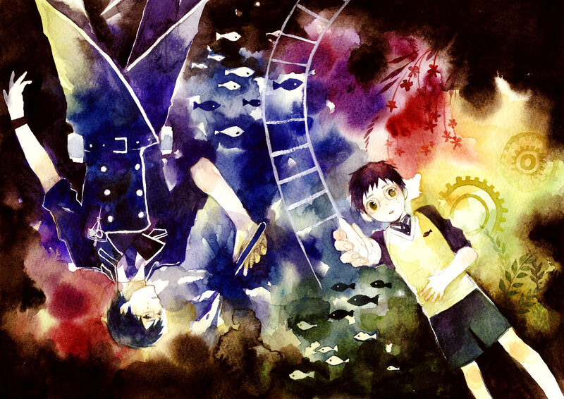 Two Boys in Water — Blue