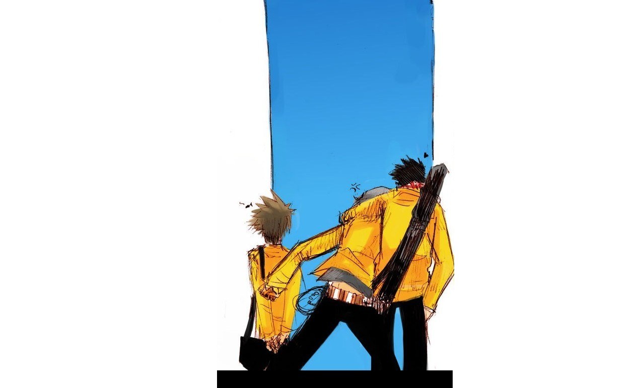 two boys in yellow jackets