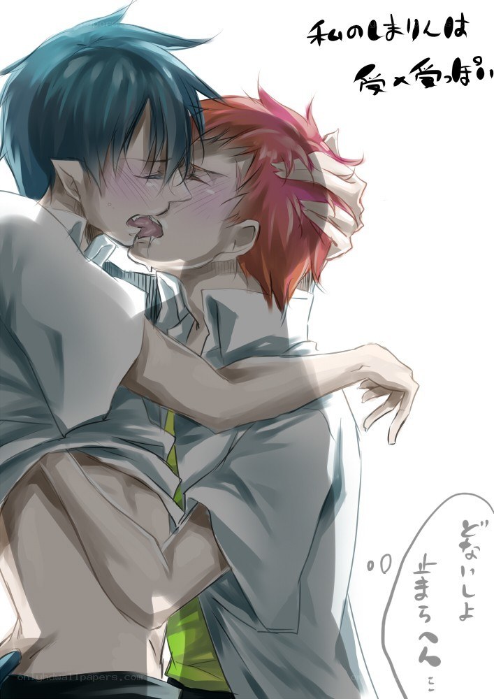 two boys kissing