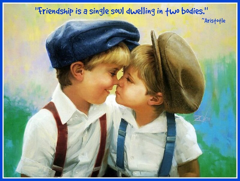 Two Boys Kissing — Blue, Affectionate