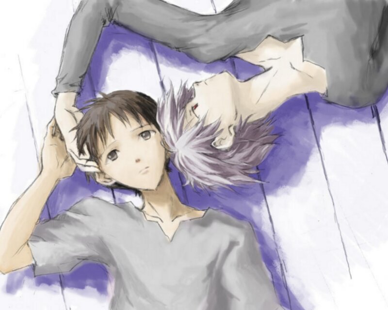 Two Boys Lying Down — Purple