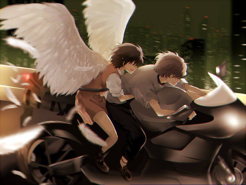 Two Boys on a Motorcycle