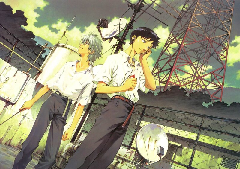 Two Boys on Rooftop — Green, Dramatic