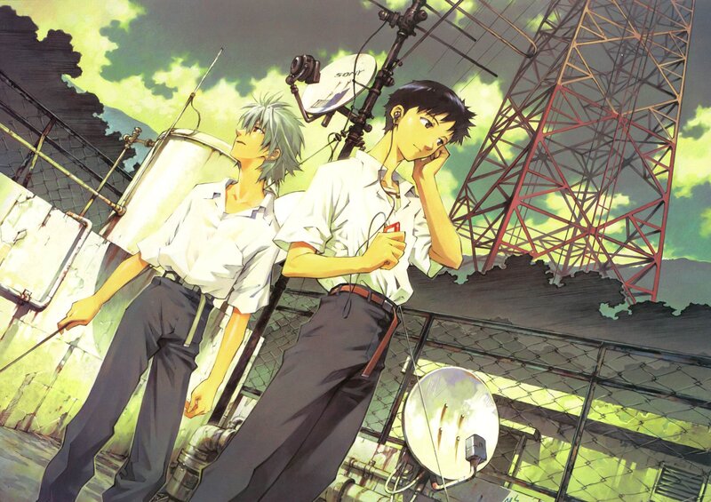 Two Boys on Rooftop — Green