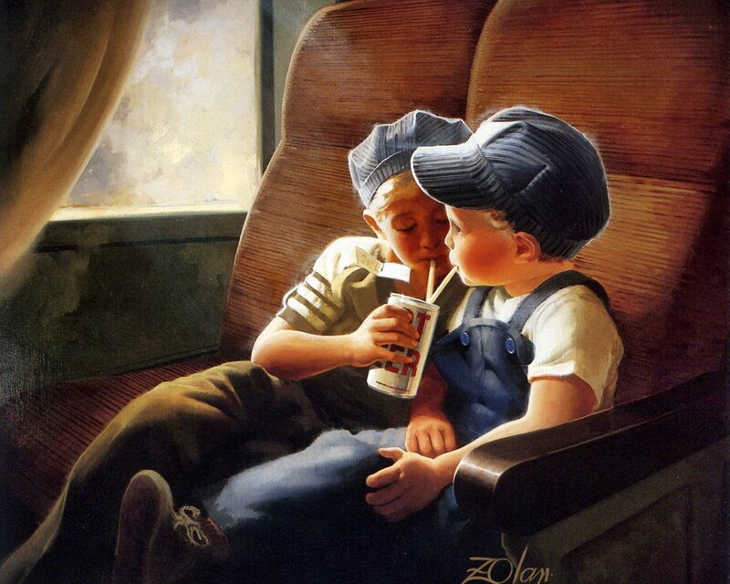Two Boys on Train