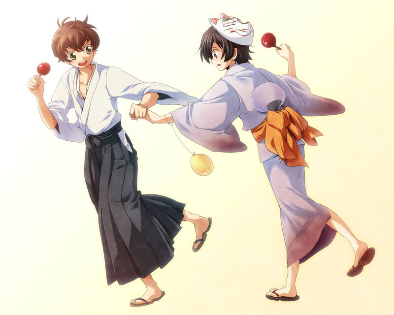 Two Boys Playing with Lollipops