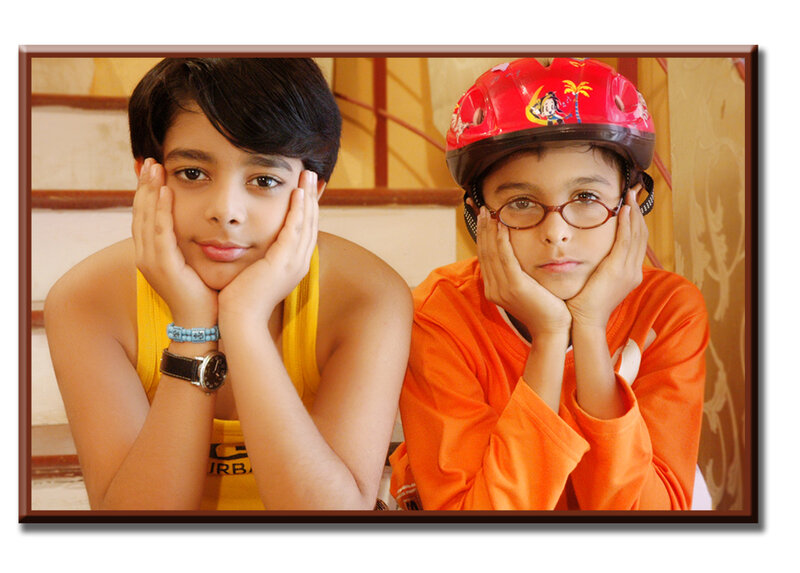 Two Boys Posing — Yellow