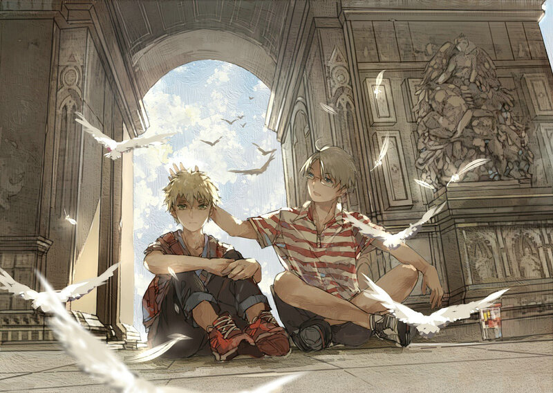 Two Boys Sitting on Ground