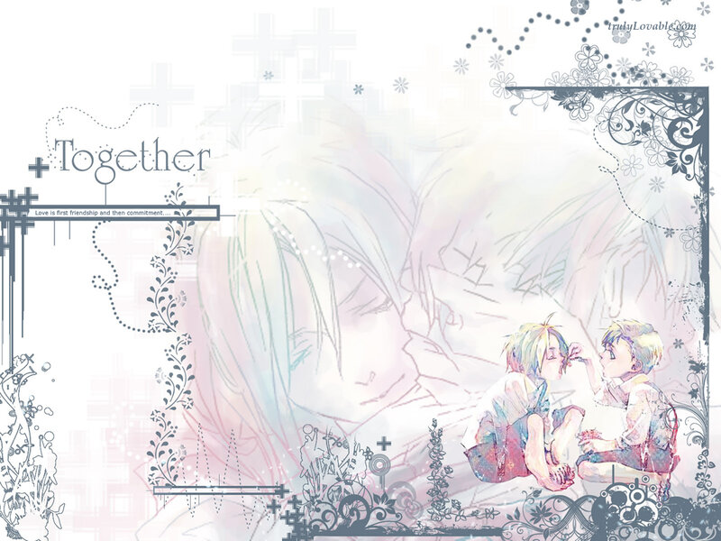Two boys together in art