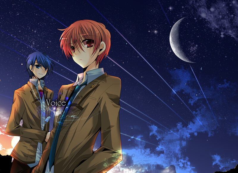 Two boys under a starry sky