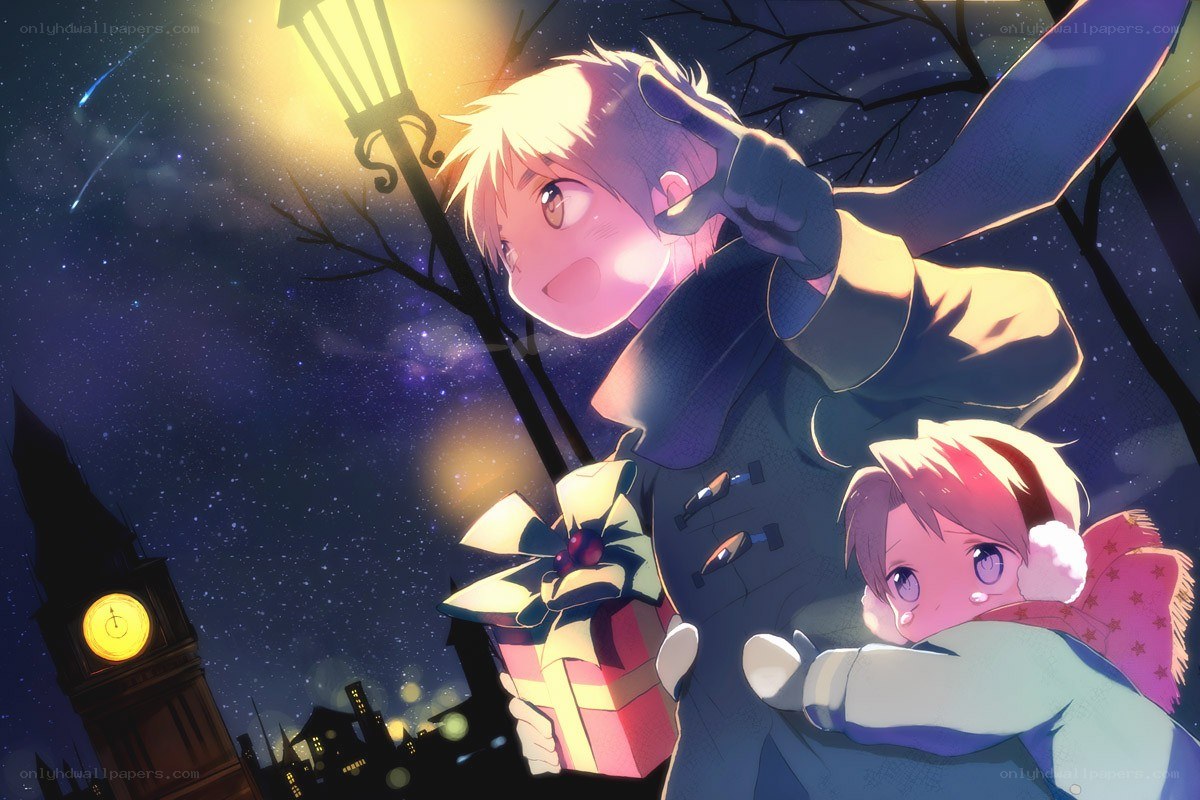 Two boys under a starry sky