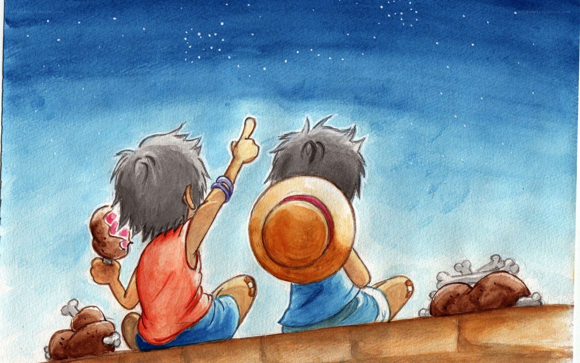 Two boys under the stars