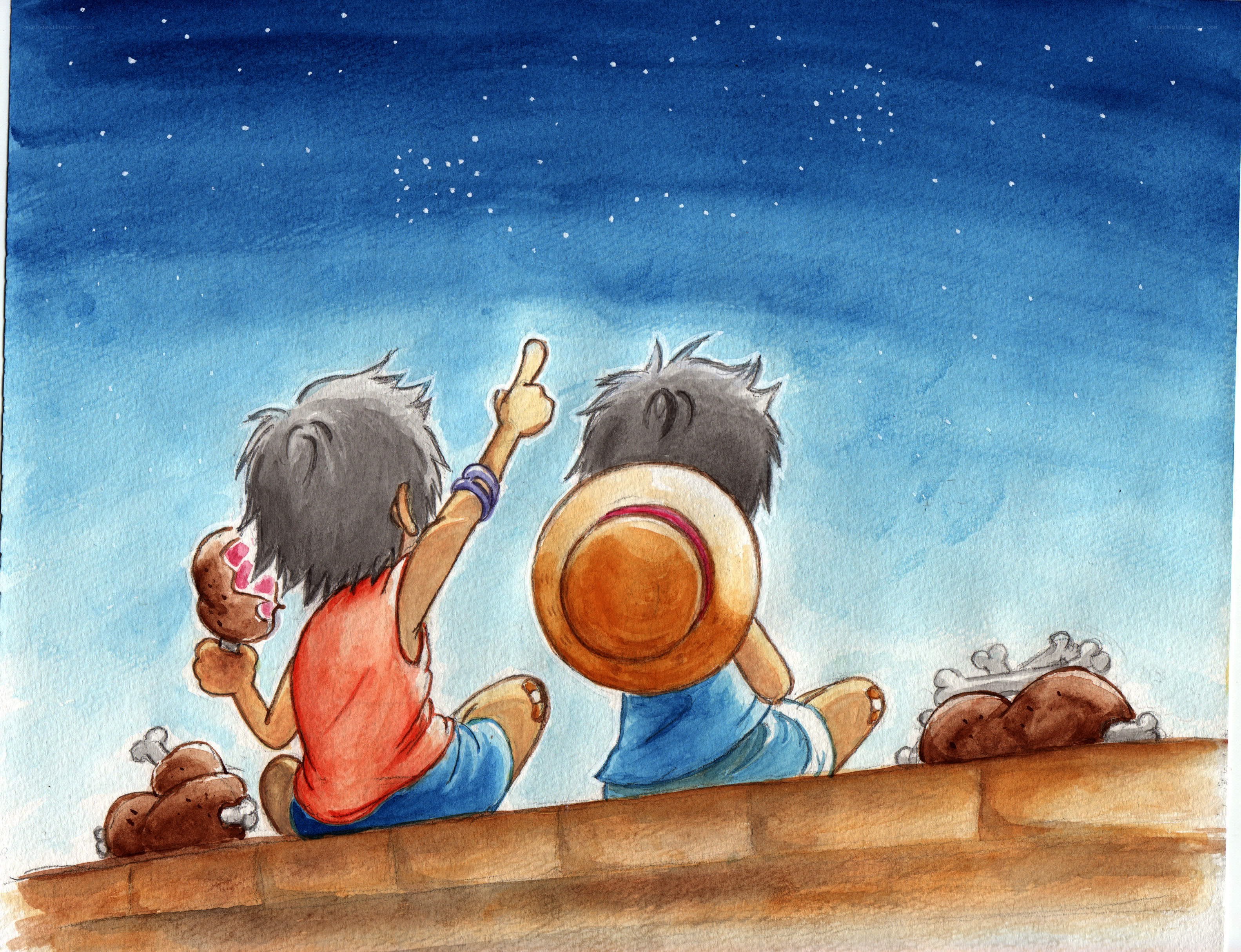 Two boys under the stars