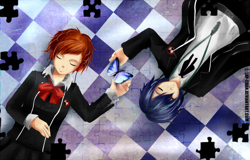 Two boys with a butterfly