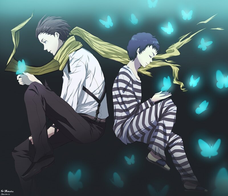 Two Boys with Butterflies — Blue